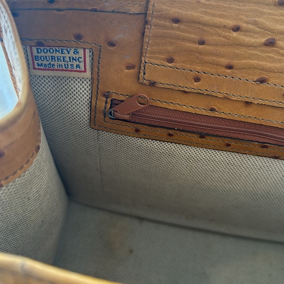Dooney & Bourke vintage ostrich satchel with bamboo handles - Picture 10 of 12